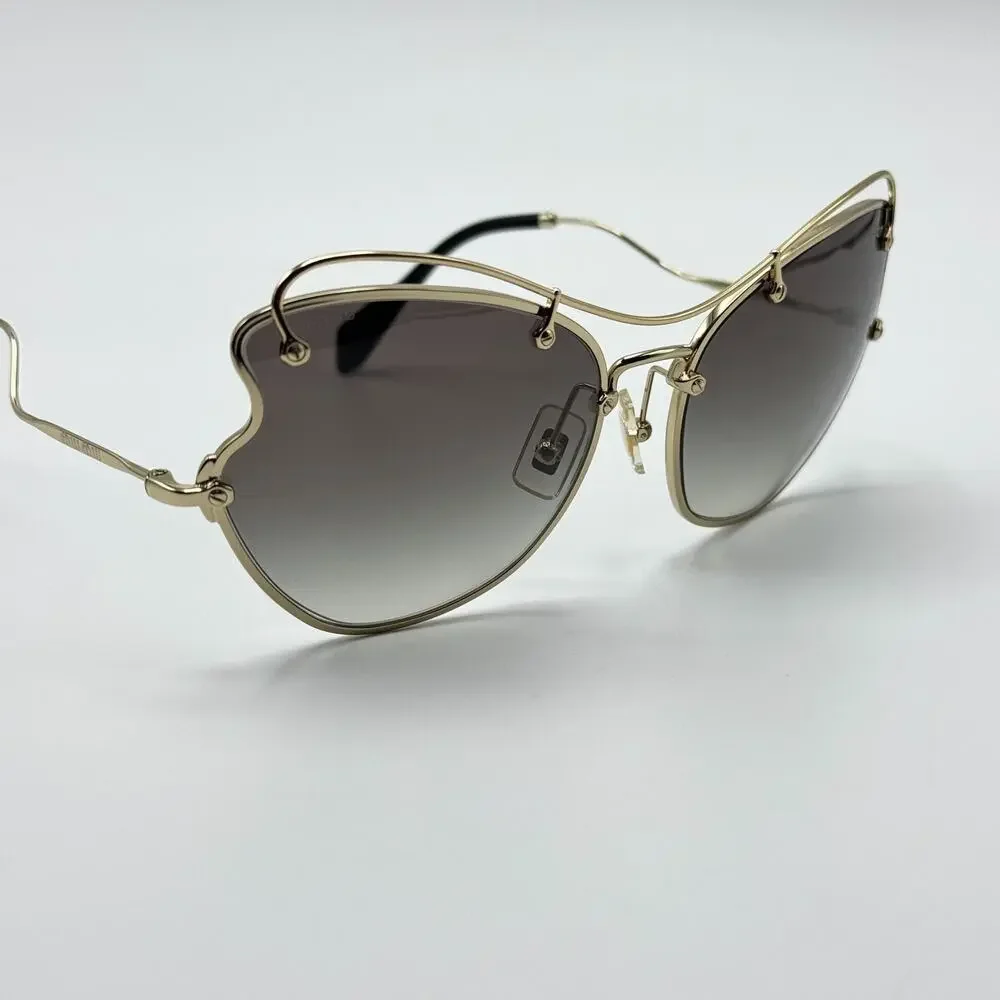Miu Miu Sunglasses SMU 56R ZVN-0A7 Pale Gold Frame Gradient Lens 61-19-135mm